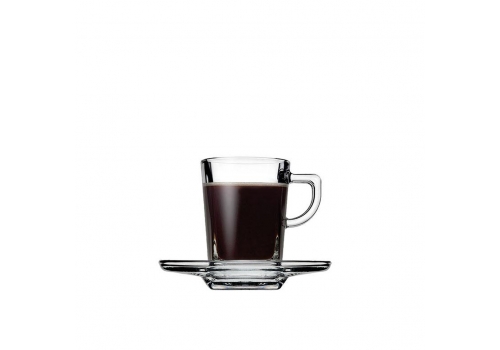 Carre cup and saucer espresso tempered 75cc p1728
